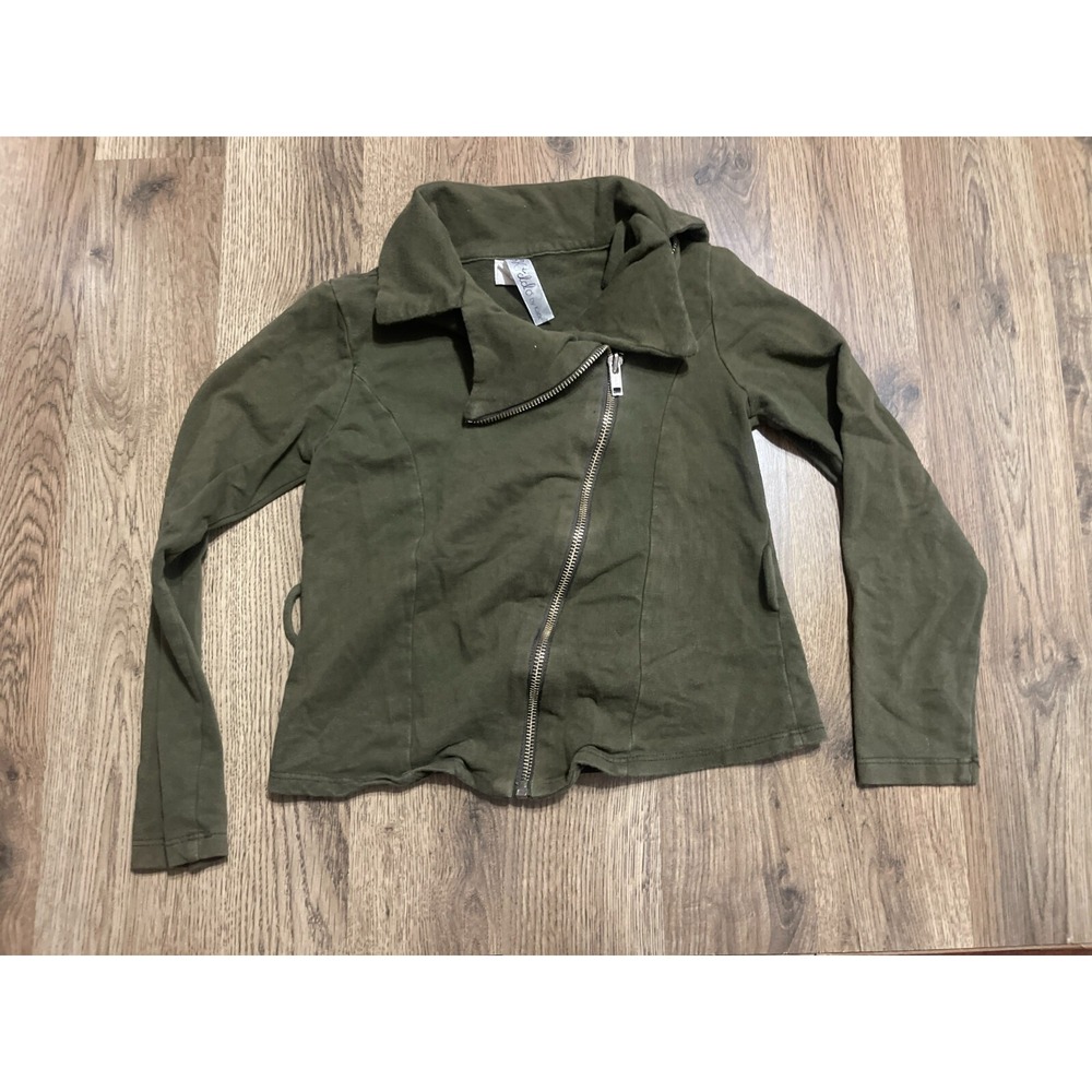 Kiddo By Katie Sweater, Youth Girl's Size 8, Green, Full Zip, Moto